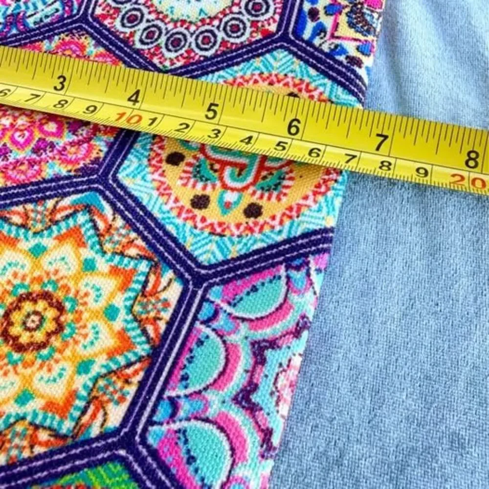 Colorful Boho Mandala Mosaic Zipper Pouch Cosmetic Bag Floral Travel Organizer